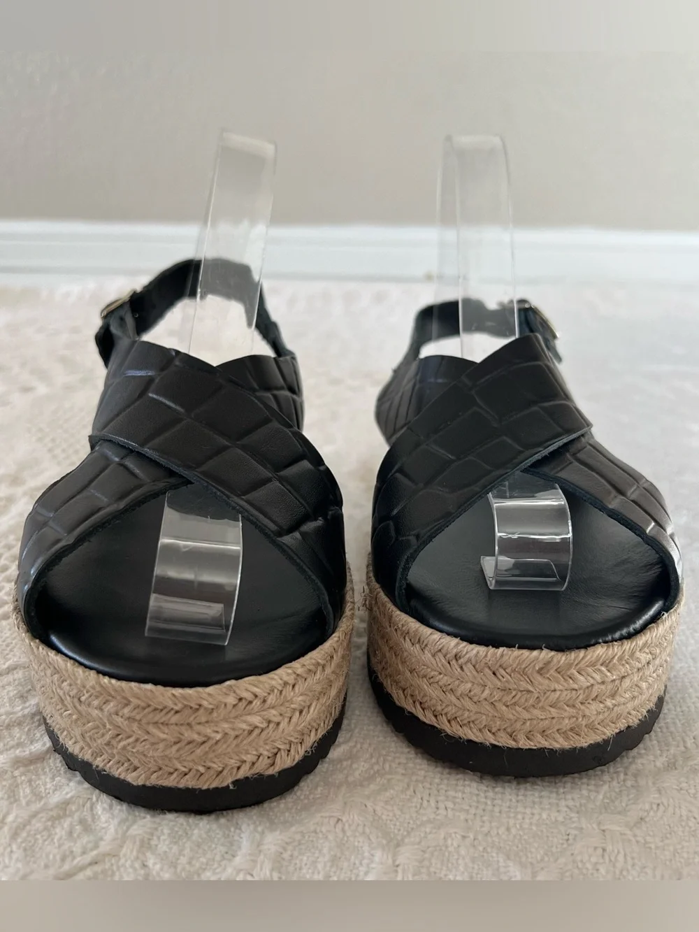 Christina Christi Leather Handmade Platform Espadrille Sandals Women’s Size 7.5